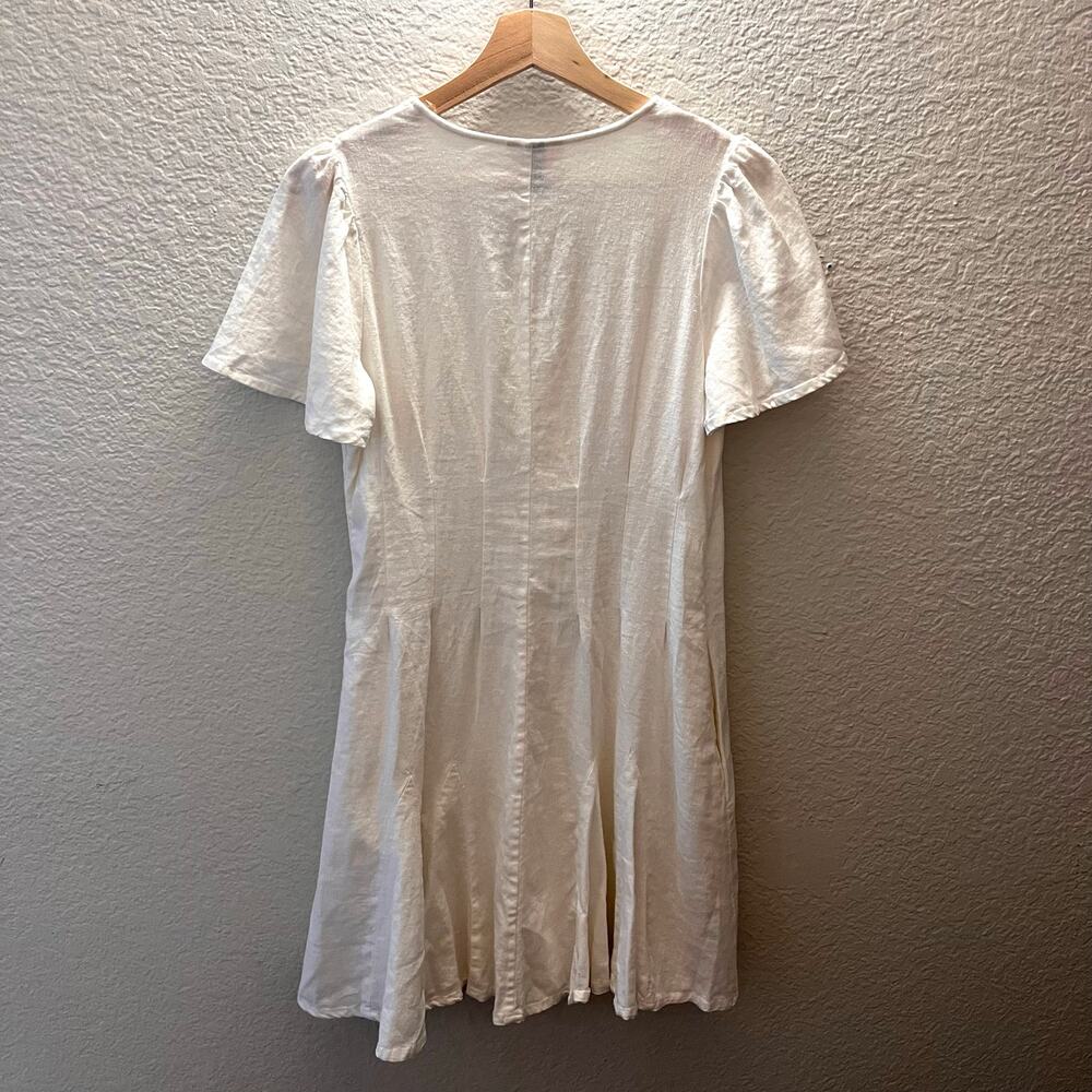 Universal Thread Linen Button White Mini Dress Xs… - image 4